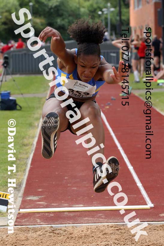 Womens under-20s long jump, 2021 Northern Senior and Under-20s Champs., Leigh. Photo: David T. Hewitson/Sports for All Pics